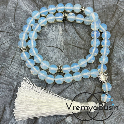 Лунный камень имит. Четки православные из гладких бусин 10 мм, 50 камней (1 шт.)