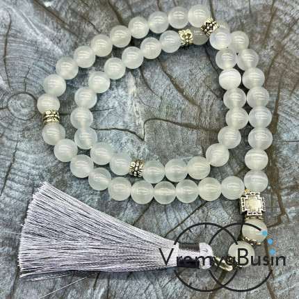 Кошачий глаз синт. Четки православные из гладких бусин 10 мм, 50 камней (1 шт.)