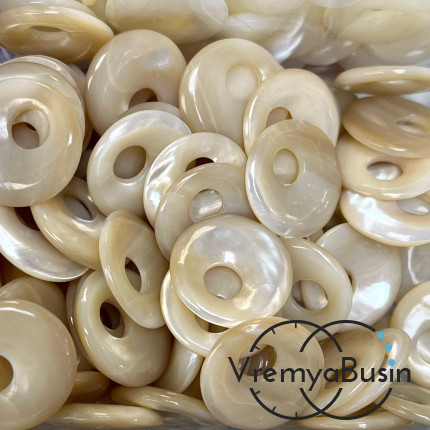 Кулон из перламутра пончик, бублик 20 мм (1 шт.)