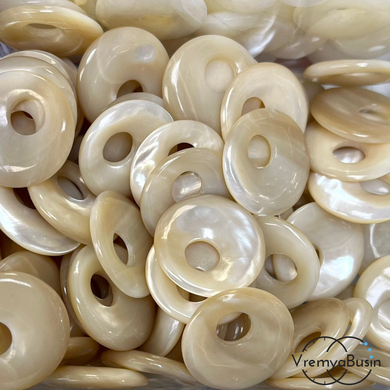 Кулон из перламутра пончик, бублик 20 мм (1 шт.)