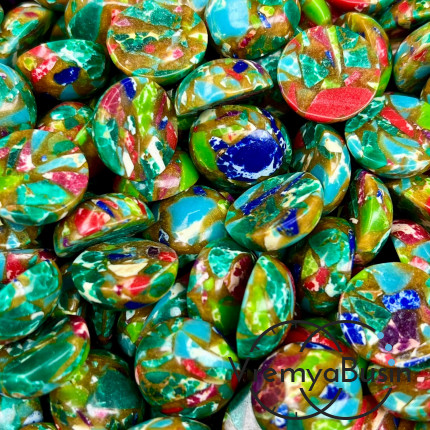 Камень синт., кабошон круглый 15 мм (1 шт.)