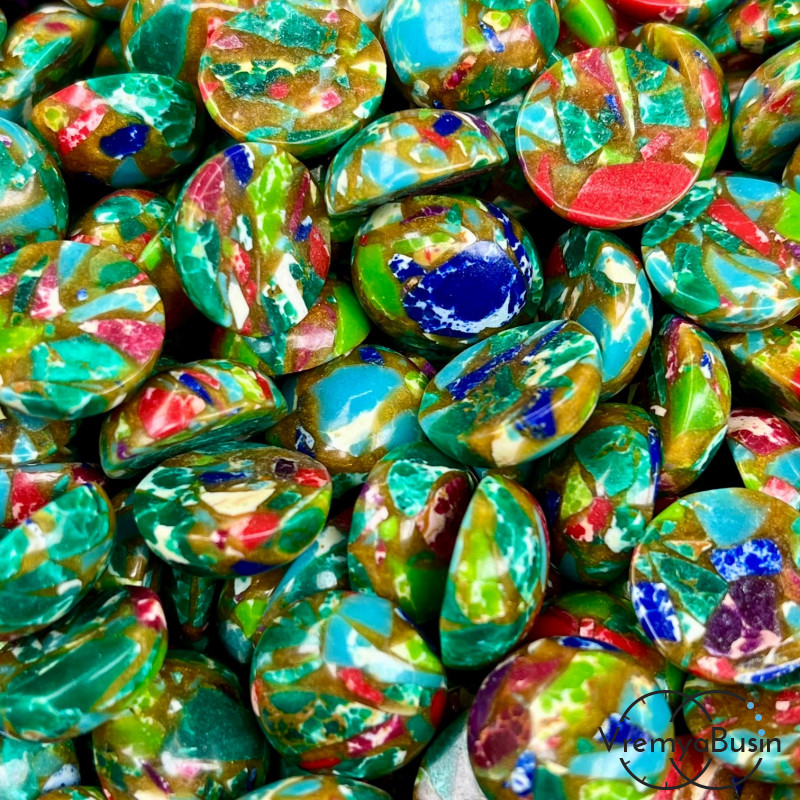 Камень синт., кабошон круглый 15 мм (1 шт.)