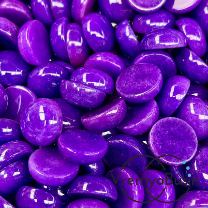 Агат тонир. фиолетовый, кабошон круглый 15 мм (1 шт.)