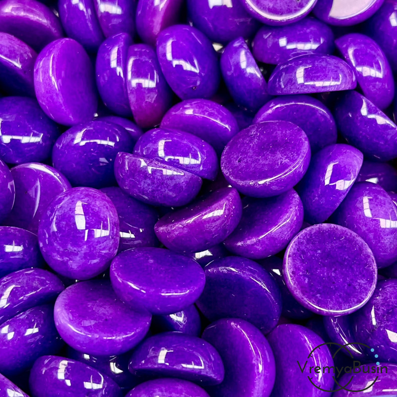 Агат тонир. фиолетовый, кабошон круглый 15 мм (1 шт.)