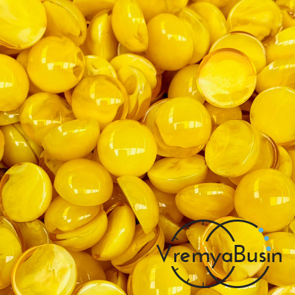 Янтарь имит., кабошон круглый 15 мм (1 шт.)