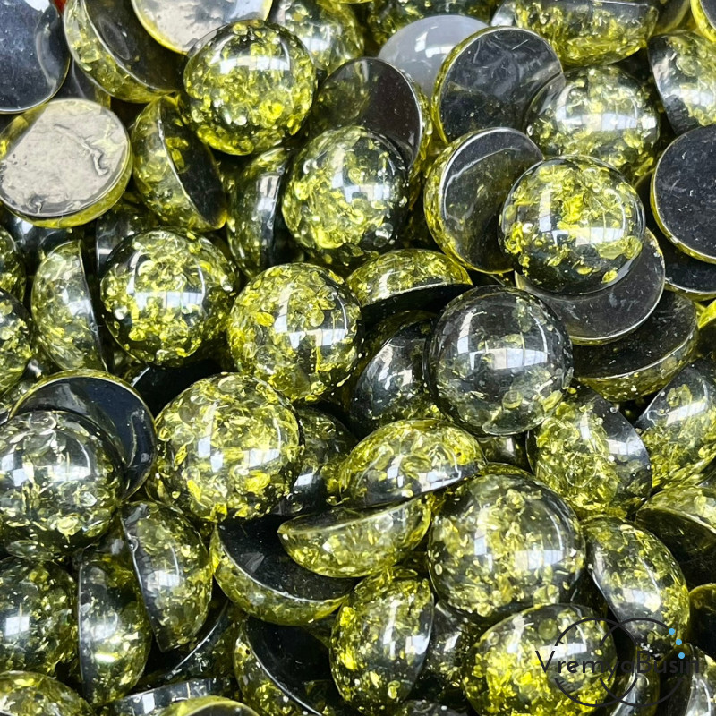 Янтарь имит., кабошон круглый 15 мм (1 шт.)