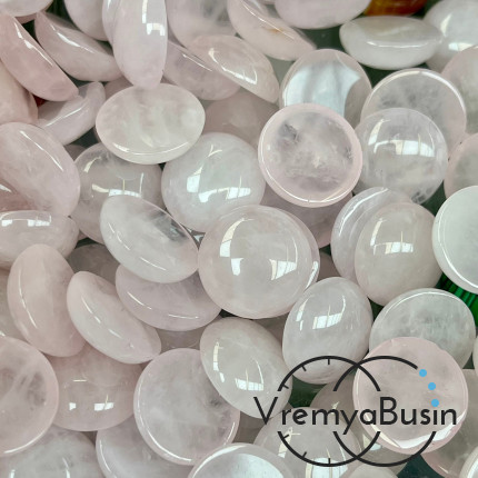 Розовый кварц, кабошон круглый 15 мм (1 шт.)