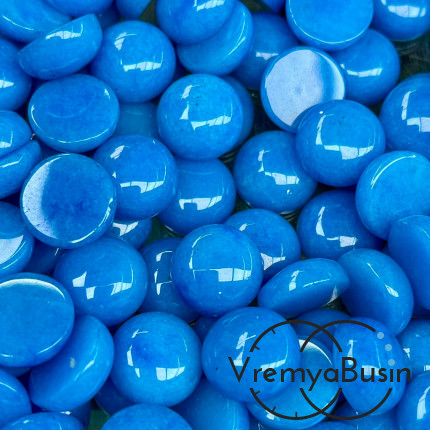 Агат тонир. бирюзовый, кабошон круглый 15 мм (1 шт.)