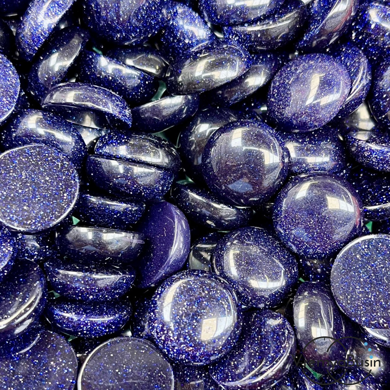 Авантюрин синий, кабошон круглый 15 мм (1 шт.)