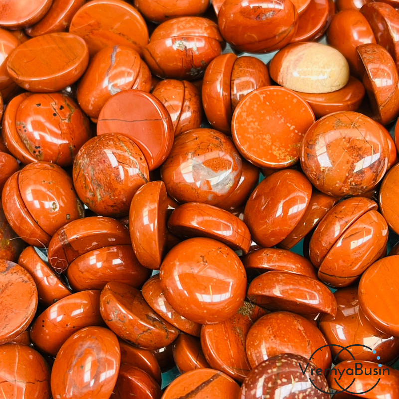 Яшма красная, кабошон круглый 15 мм (1 шт.)