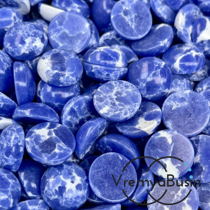 Камень синт., кабошон круглый 15 мм (1 шт.)