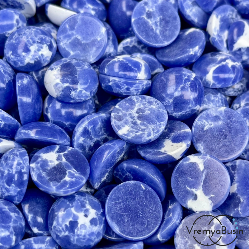 Камень синт., кабошон круглый 15 мм (1 шт.)