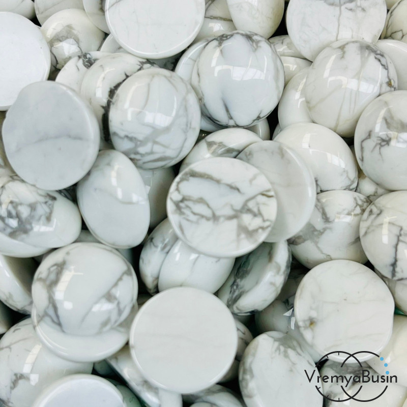 Кахолонг (магнезит), кабошон круглый 15 мм (1 шт.)