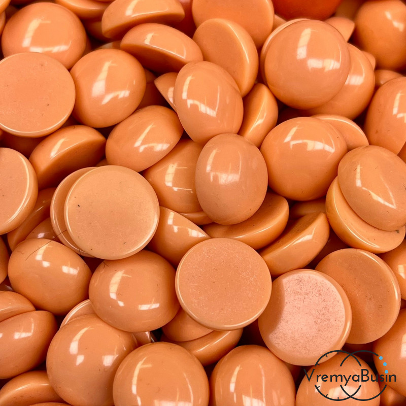 Камень синт., кабошон круглый 15 мм (1 шт.)