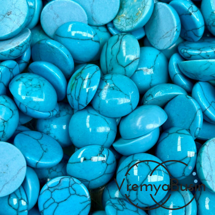 Камень синт., кабошон круглый 15 мм (1 шт.)