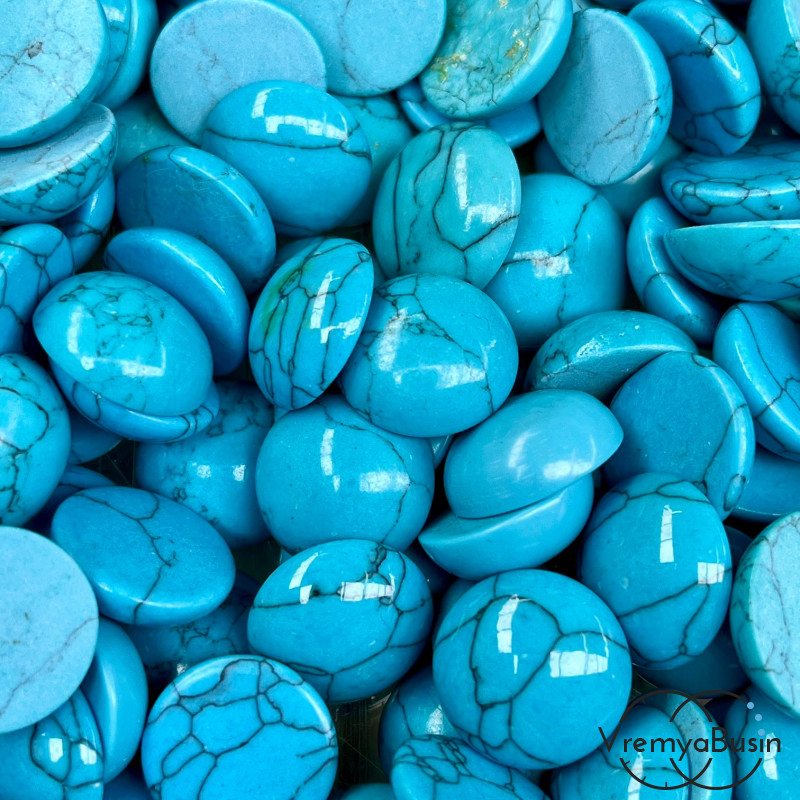 Камень синт., кабошон круглый 15 мм (1 шт.)