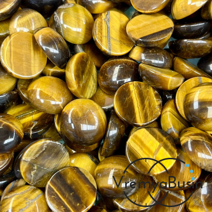 Тигровый глаз, кабошон круглый 15 мм (1 шт.)