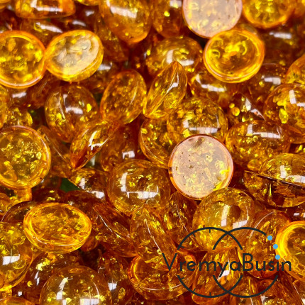 Янтарь имит., кабошон круглый 15 мм (1 шт.)