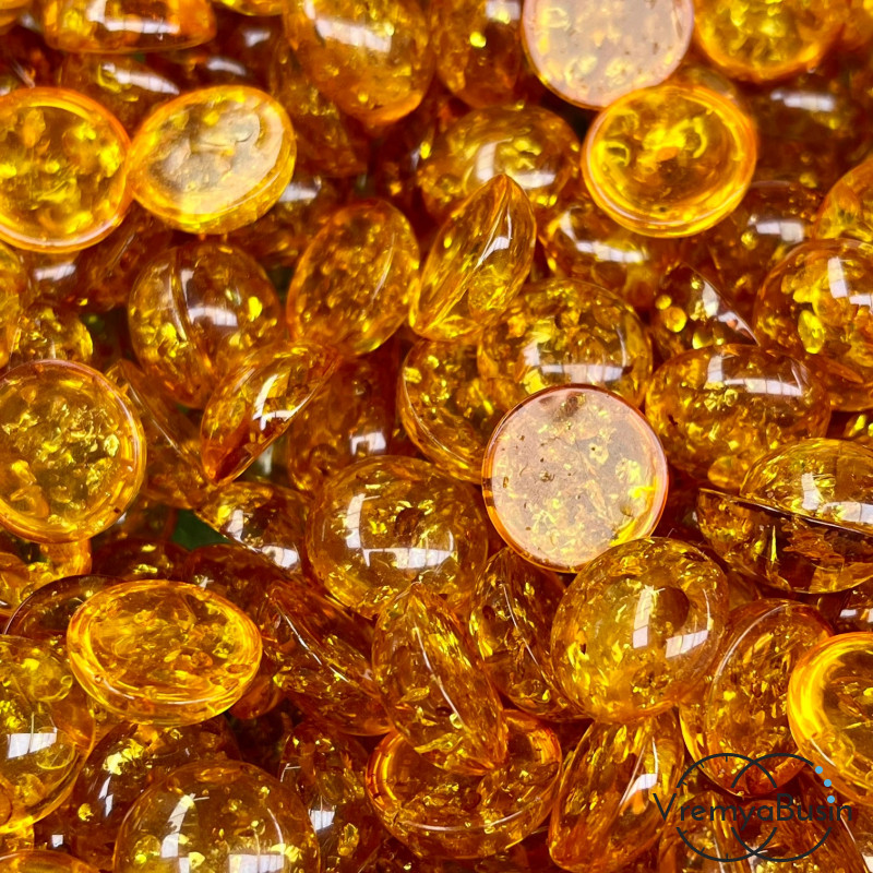 Янтарь имит., кабошон круглый 15 мм (1 шт.)