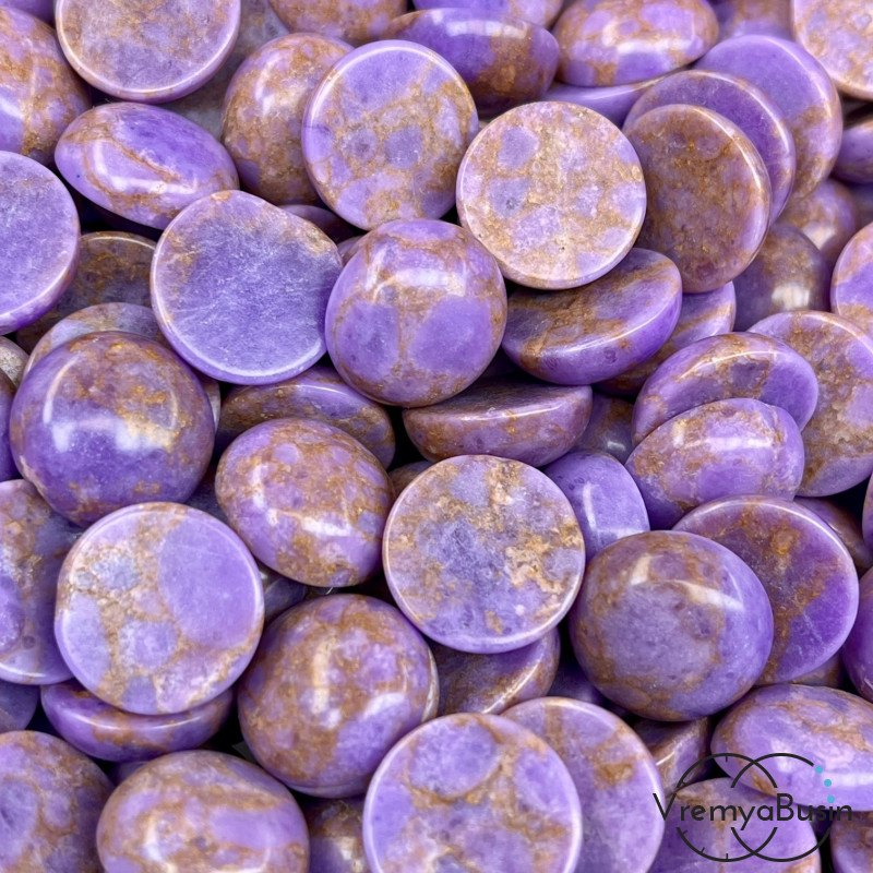 Камень синт., кабошон круглый 15 мм (1 шт.)