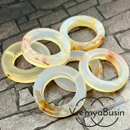 Агат тонированный, бусины крупные кольца, внеш.д. 28 мм / внутр.д. 20 мм (1 шт.)