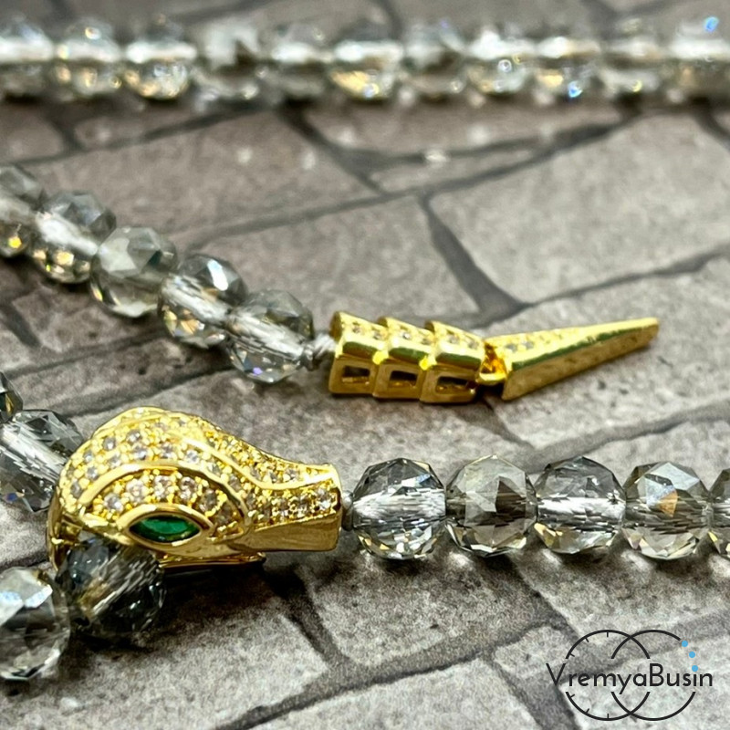 Замок-зажим "Змея", 16х10 + 25х5 мм, латунь с позолотой и фианитами (1 шт.) Замок-зажим "Змея", 16х10 + 25х5 мм, латунь с позолотой и фианитами (1 шт.)