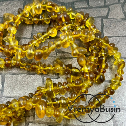 Крошка каменная. Флюорит желтый (нить ок. 80 см.)