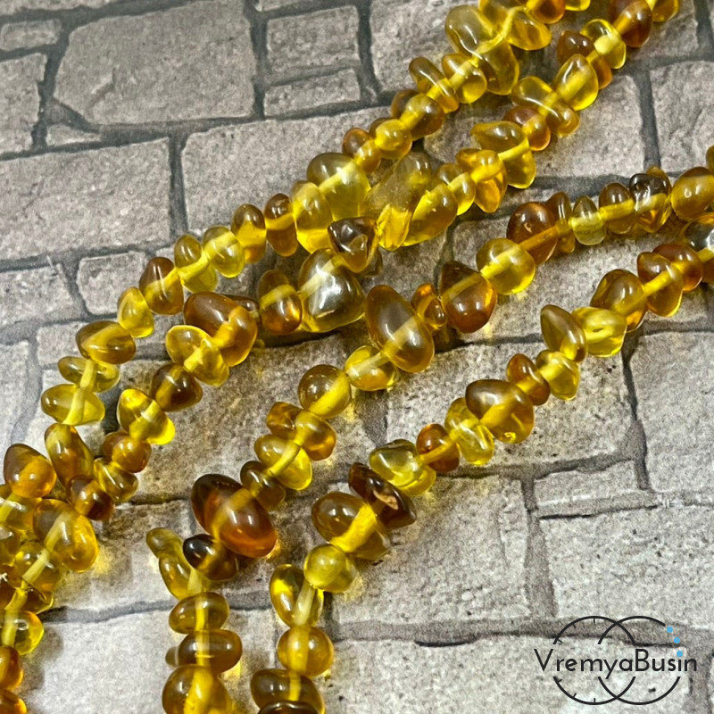 Крошка каменная. Флюорит желтый (нить ок. 40 см.)