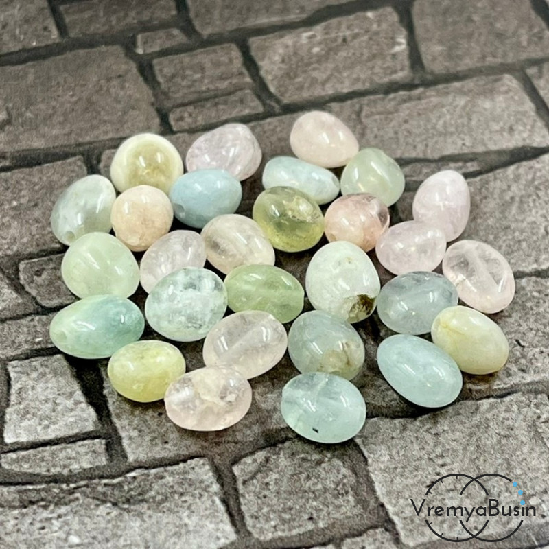 Берилл, галтовка округлая мелкая, ок. 6х8 мм (1 шт.)