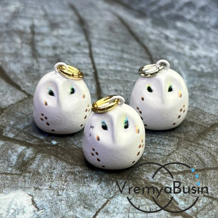 Подвески  из латуни с эмалью "Сова", 15х12х12 мм (1 шт.)