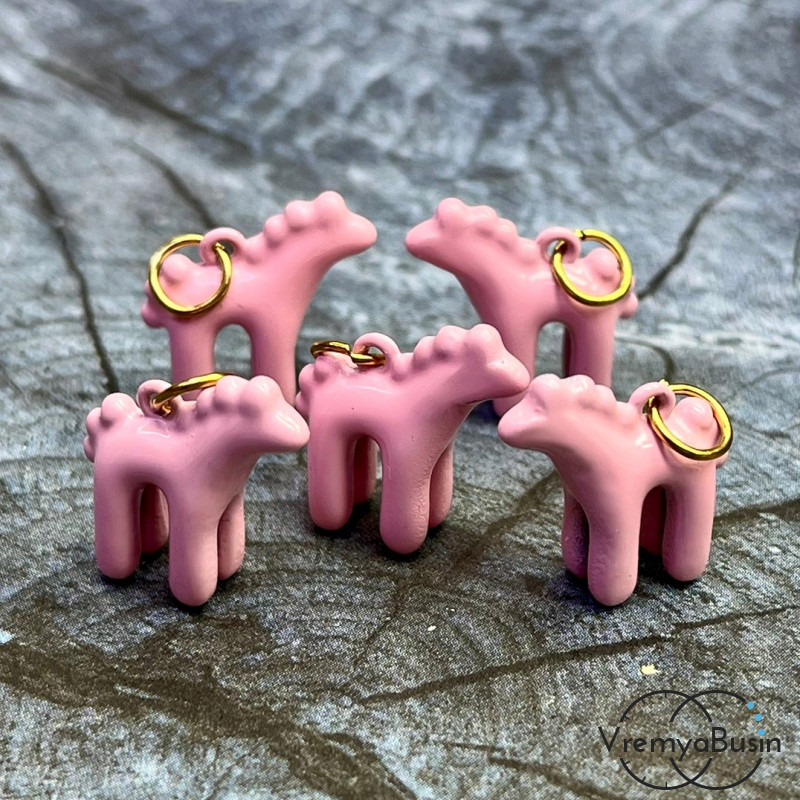 Подвески  из латуни с эмалью "Лошадка", 19х19х7 мм (1 шт.)