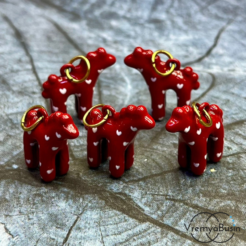 Подвески  из латуни с эмалью "Лошадка", 19х19х7 мм (1 шт.)