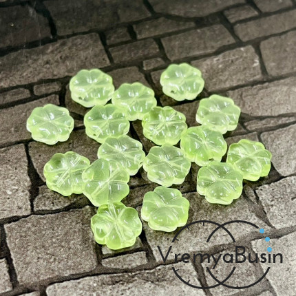 Бусина стеклянная "Клевер", 4х8 мм (1 шт.)