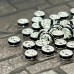 Бусины-разделители круглые, 4 мм, стекл. стразы цв. черный, металл цв. серебро (1 шт.)