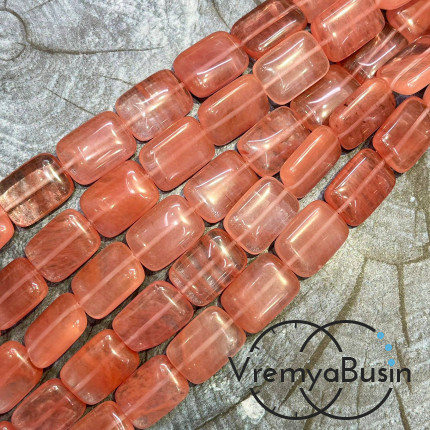 Халцедон, прямоугольник плоский 13х18 мм (1/2 нити, ок. 10 шт.)