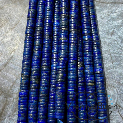 Лазурит, плоские гладкие шайбы, 6х2 мм (1/2 нити, ок. 100 шт.)