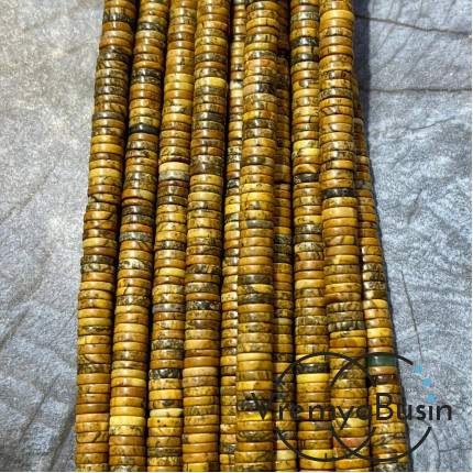 Яшма пейзажная, плоские гладкие шайбы, 6х2 мм (1/2 нити, ок. 100 шт.)