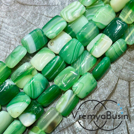 Агат тонированный, прямоугольник плоский 13х18 мм (1/2 нити, ок. 11 шт.)