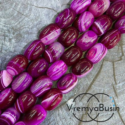 Агат тонированный, гладкий бочонок 13х18 мм (1/2 нити, ок. 11 шт.)