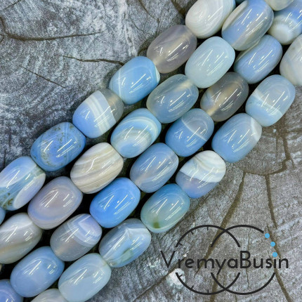 Агат тонированный, гладкий бочонок 13х18 мм (1/2 нити, ок. 11 шт.)