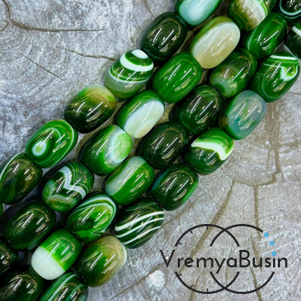 Агат тонированный, гладкий бочонок 13х18 мм (1/2 нити, ок. 11 шт.)