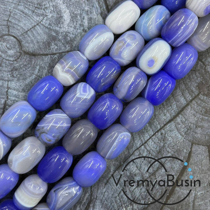 Агат тонированный, гладкий бочонок 13х18 мм (1/2 нити, ок. 11 шт.)