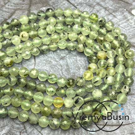 Пренит, шарик граненый 6 мм (1/2 нити, ок. 32 шт.)