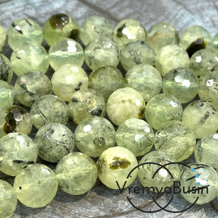 Пренит, шарик граненый 10 мм (1/2 нити, ок. 19 шт.)