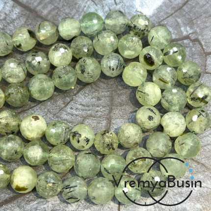 Пренит, шарик граненый 10 мм (1/2 нити, ок. 19 шт.)