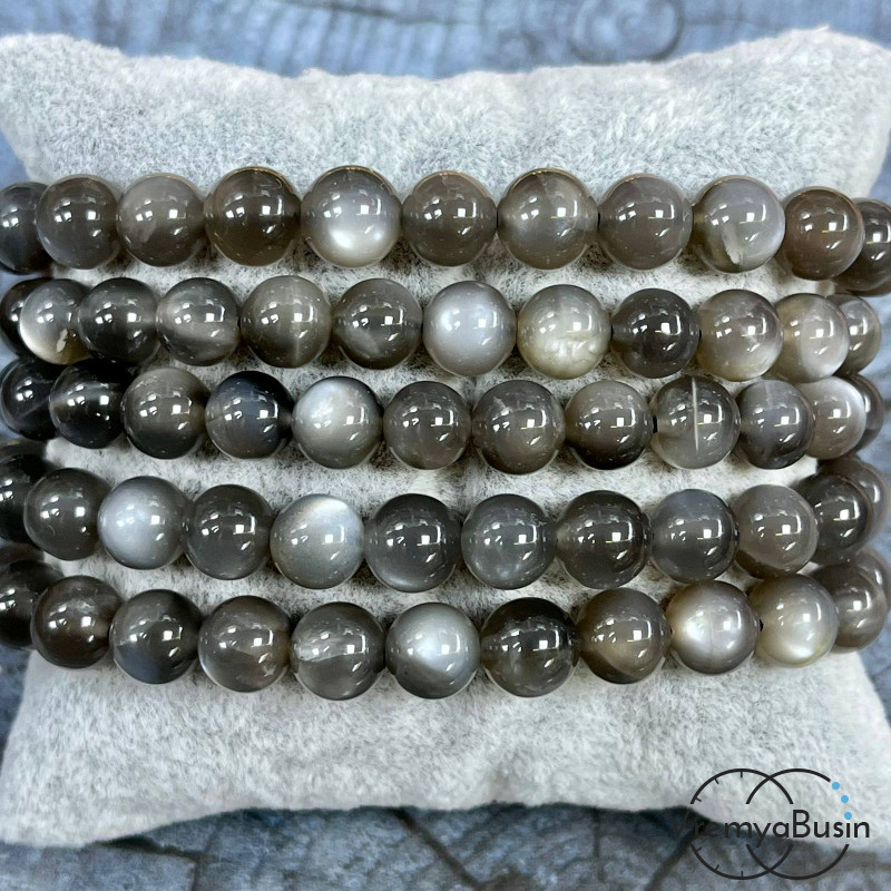 Лунный камень натур., беламорит высшего качества, шарик гладкий 7 мм (ок. 25 шт.)