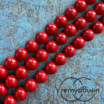 Жемчуг майорка, шарик гладкий 10 мм (1/2 нити, ок. 19 шт.)