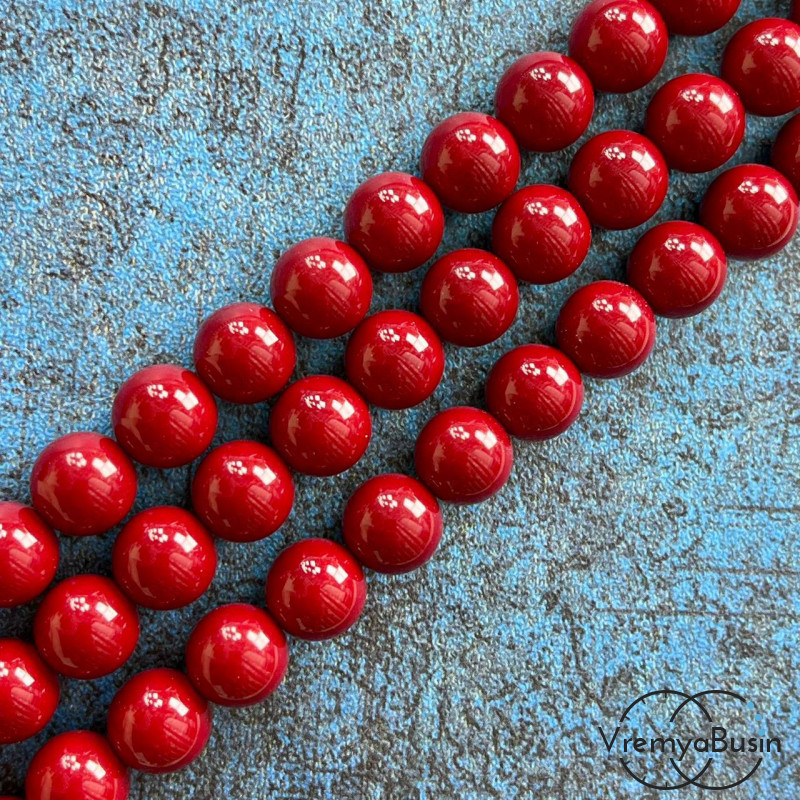 Жемчуг майорка, шарик гладкий 10 мм (1/2 нити, ок. 19 шт.)