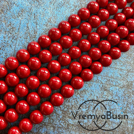 Жемчуг майорка, шарик гладкий 8 мм (1/2 нити, ок. 24 шт.)