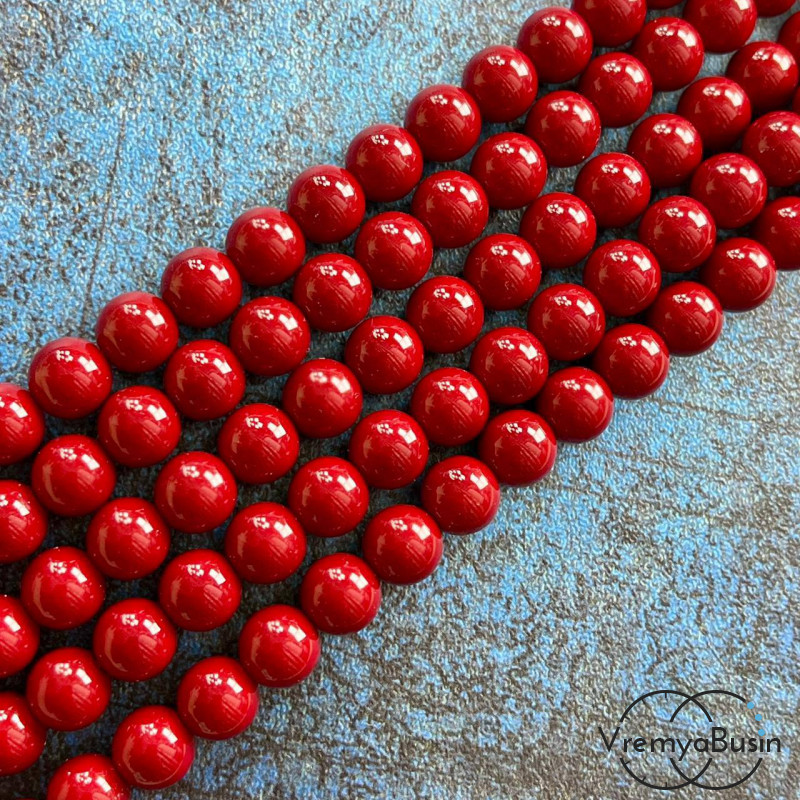 Жемчуг майорка, шарик гладкий 8 мм (1/2 нити, ок. 24 шт.)